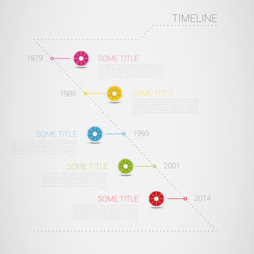 Infographic vector timeline template with circle icons