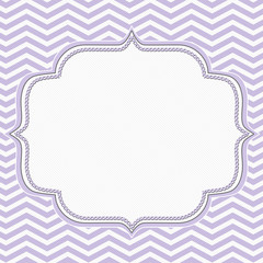 Purple and White Chevron Frame with Embroidery Background