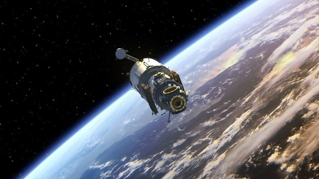 Space Station deploys solar panels.
