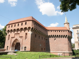 Fototapeta premium View of Krakow barbican -old fortification