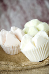 close up soft cupcake on background