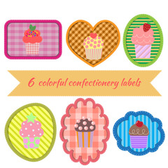 Set of multicolored confectionery label