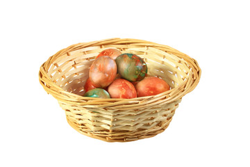 Easter eggs in basket