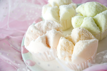 close up sweet color cupcake