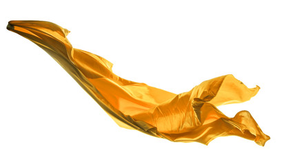 Golden satins shape on white background