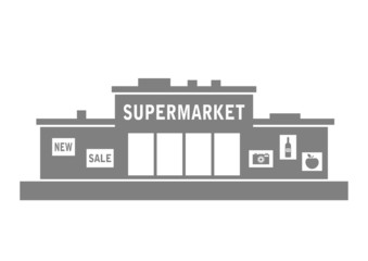 Grey supermarket icon on white background