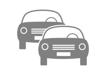 Grey car icon on white background