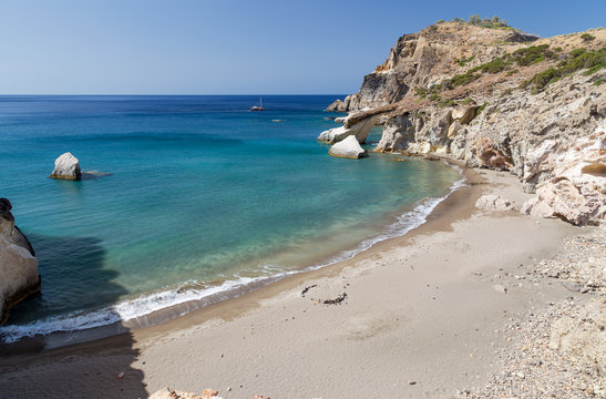 Gerontas beach, Milos island, Cyclades, Greece