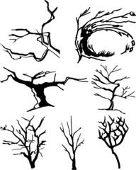 Collection of tree silhouettes