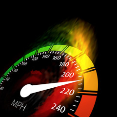 Speedometer with speed fire path