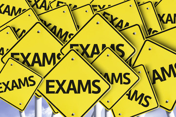 Exams written on multiple road sign