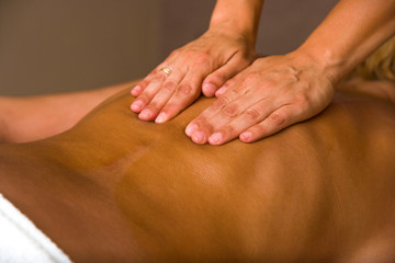 woman receiving professional massage.