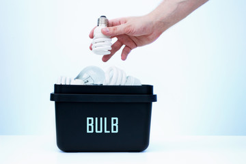 Container for recycling - bulb.