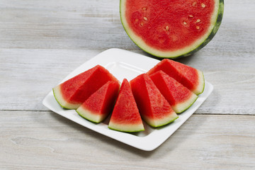 Fresh Watermelon Slices Ready to Eat