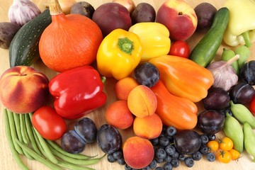 Fruits and vegetables.