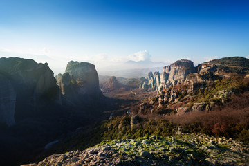 The view of Meteora valley, Greece