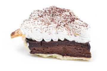 Chocolate Tart isolated on white background