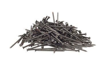 metal nail head set isolated on white