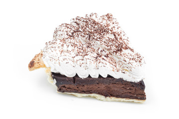 Chocolate Tart isolated on white background