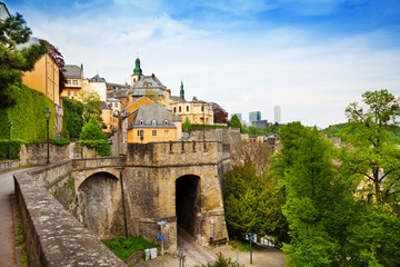 Naklejka premium Luxemburg beautiful city view in summer