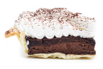 Chocolate Tart isolated on white background