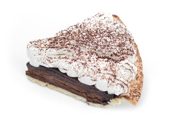 Chocolate Tart isolated on white background