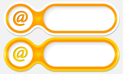 Obraz premium two buttons for entering text with email symbol