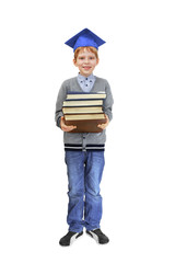 Boy with books