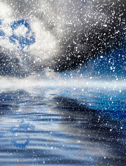Obraz na płótnie Canvas clouds with reflection on water