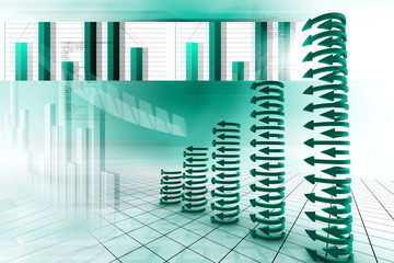 Business graph in abstract background
