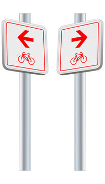 Fahrradsweg - Richtung links und rechts