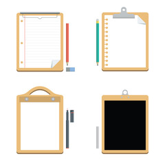 White Paper with Clipboard and Chalkboard, Office Equipment