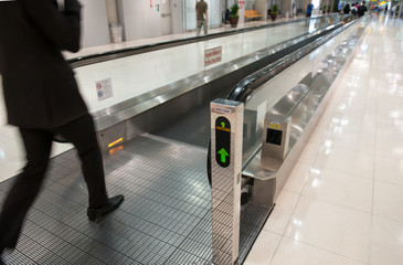Fototapeta na wymiar airport escalator