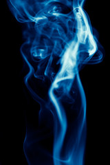 blue smoke on black background