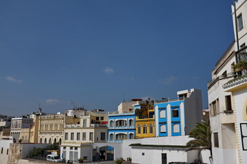 Fototapeta na wymiar Façades de maisons, Tanger, Maroc
