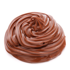 Chocolate cream swirl isolated on white background cutout