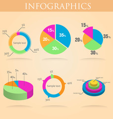 Modern infographics colorful design template with shadow