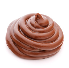 Chocolate cream swirl isolated on white background cutout