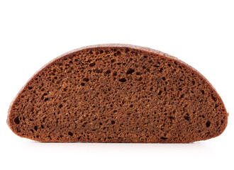 Slice of fresh rye bread isolated on white background cutout