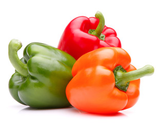 Sweet bell pepper isolated on white background cutout