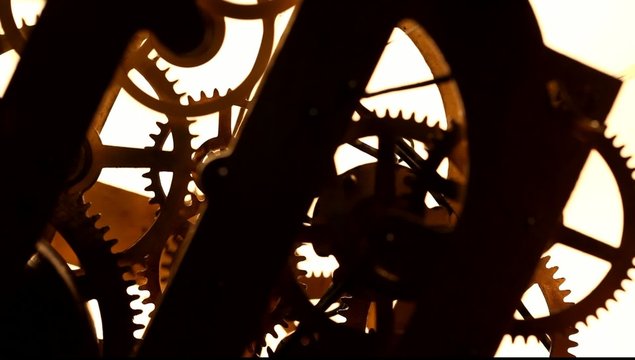 Close up of a internal&nbsp;clock&nbsp;mechanism