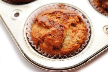 Close-Up of a Cooling Banana Muffin