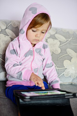 girl using tablet pc