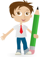 Boy with pencil