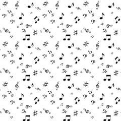Naklejka na ściany i meble Abstract music seamless pattern background vector illustration f