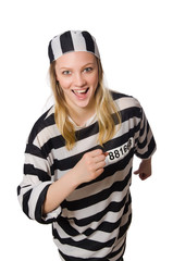 Funny prison inmate in concept