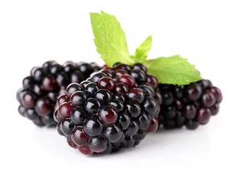 Blackberries isolated on white