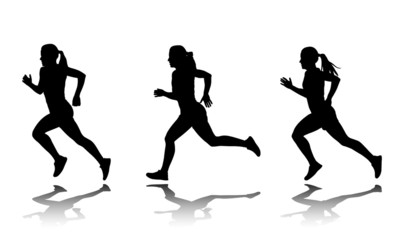 Obraz na płótnie Canvas silhouette of female sprinter - vector