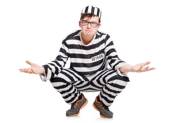 Funny prison inmate in concept