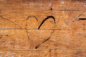 wood texture with heart